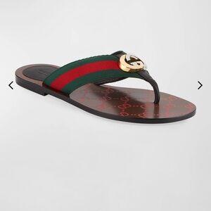 GUCCI KIKA WEB THONG SANDALS